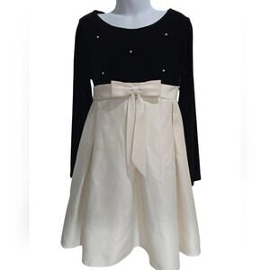 Black Velvet And Satin Dress